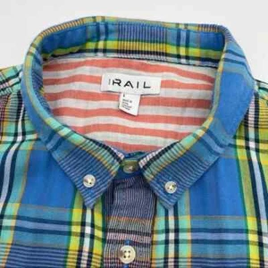 The Rail Colorful Plaid Shirt Lined Short Sleeve Button Down Lightweight Large - Picture 1 of 15