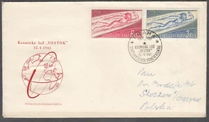 CZECHOSLOVAKIA 1961 FDC SC#1042/43, 1st man in space, Yuri A. Gagarin, Apr. 12 - Picture 1 of 2