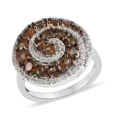 IMPRESIONANTE!!  Anillo de andalucía y circón premium de 2,10 quilates enchapado en platino talla 5 Foto 1 de 4