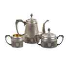 Silver tea set of the 2nd Moscow artel 3 items 84 silver samples Gilding etc