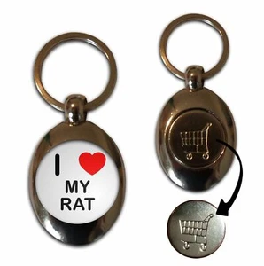 Schlüsselanhänger My Rat I Love Einkaufstrolley £1/€1 Münze (43 mm x 32 mm) - Bild 1 von 2