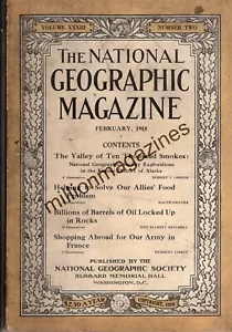 1918 National Geographic February-Hogs; Valley of 10,000 smokes - mapping Alaska - Picture 1 of 1