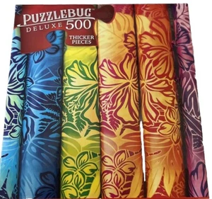 Puzzle bug deluxe 500 piece puzzle rainbow Hawaiian fabric - Picture 1 of 3