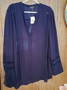 The Limited Collection Women's Navy Blue Blouse 3X New - Picture 1 of 5