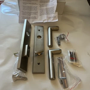 Marvin Ultimate Swinging Door Contemporary Handle Set/Inactive. Satin Nickl - Picture 1 of 14