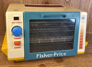 Vintage 1987 Fisher Price Golden Glow Toaster Oven Children's Pretend Play Toy - Picture 1 of 16
