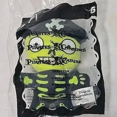 Pirates of the Caribbean McDonald"s Happy Meal Toy Skeleton Plush 6 Jack Sparrow - Image 1 of 3
