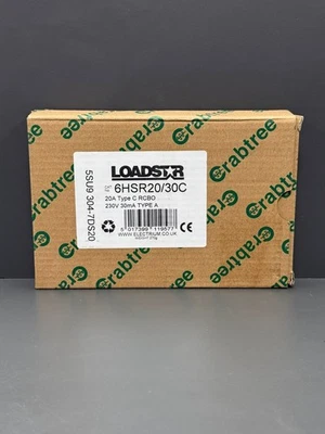 CRABTREE 20 AMP CURVE C 10kA 30mA RCBO TYPE A 6HSR20/30C C20 LOADSTAR  - Image 1 of 3
