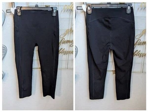 NWOT SZ SM SPANX Every Where Icon Black Cropped Leggings - Picture 1 of 2