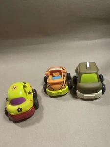 Just B You Cars 3er-Set weiche Seiten Pull Back and Go Autos Baby Spielzeug Vorschule - Bild 1 von 5