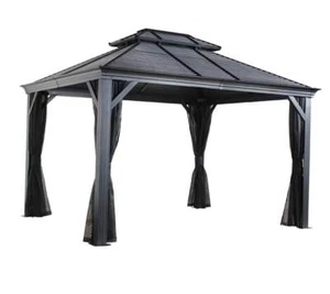 Aluminium Pavillon Gazebo Mykonos Sojag 10x12 299x364 cm Überdachung Unterstand