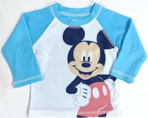 12 Months Baby Boys Mickey Mouse Swim Shirt Long Sleeve Swimwear Kids Gift - Picture 1 of 3