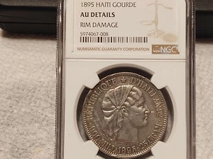 1895 Haiti Gourde Au Details Ngc - Picture 1 of 3