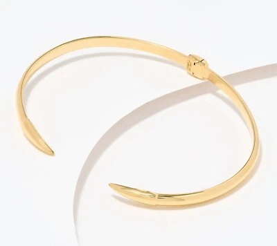 Small Size Open Claw Hinged Cuff Bangle Bracelet Real 14K Yellow Gold - Image 1 of 2