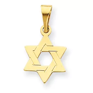 14k Yellow Gold Star of David Pendant XR417 - Picture 1 of 1