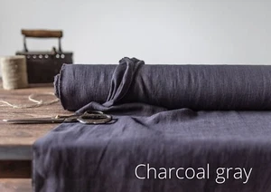 Charcoal Gray Cotton Fabric by the Yard, Blend for Clothing, Drapery, Upholstery - Picture 1 of 3