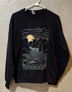 ¡Nuevo! Sudadera Negra Cuello Redondo Parque Nacional Yosemite Talla M Mediana - Imagen 1 de 2