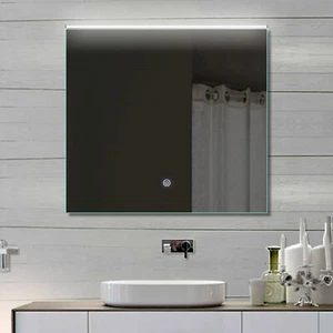 LED Badezimmerspiegel Wandspiegel Badspiegel Hänge Licht spiegel Touch 72 x 70 - Bild 1 von 6