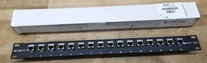 L-Com PR175C6-16S 1.75" 16 Port Low Profile Cat 6 Feed-Thru Patch Panel Shielded - Picture 1 of 4