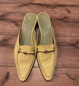 Cole Haan Mules Kitten Low Heel Patent Leather Slides Pointed Toe Size 8.5B - Picture 1 of 8
