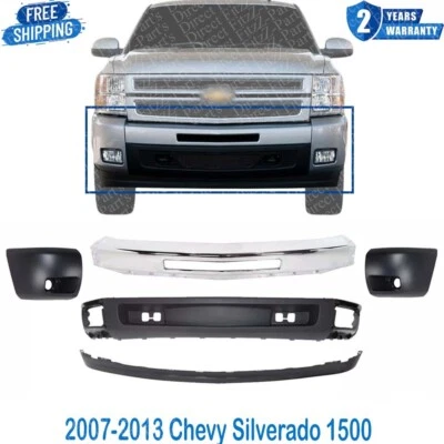 前保险杠铬 + Valance & Extension & Caps 适用于 2007 - 13 雪佛兰 Silverado 1500 — 第 1/4 张图片