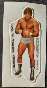 WWF 1985 TITAN SPORTS PAUL ORNDORF MR MARAVILLOSA PEGATINA NUNCA PELADA LJN HULK - Imagen 1 de 2