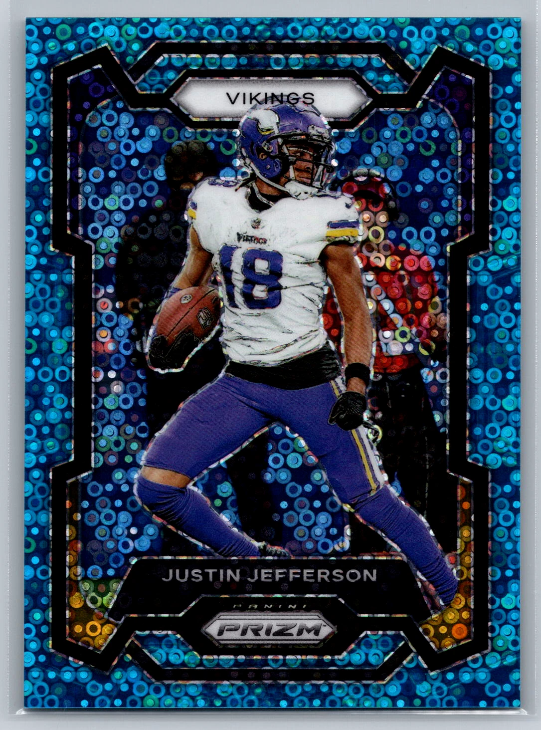 Justin Jefferson 2023 Panini Prizm No Huddle Blue /95 #195 Minnesota Vikings
