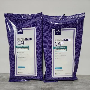 Lot of 2-Medline ReadyBath Scented Rinse-Free Shampoo Cap with Conditioner - Picture 1 of 3