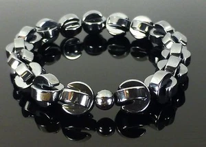Hematite Bead Bracelet Bangle Geometric shapes - Picture 1 of 2