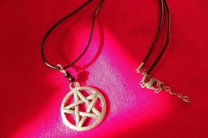 PENTAGRAMM HALSKETTE Pentakel Gothic Leder Boho NEU HANDARBEIT ~Versand aus USA - Bild 1 von 3