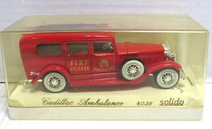 SOLIDO CADILLAC AMBULANCE MANHATTAN FIRE BRIGADE DIE CAST FIRE ENGINE - Picture 1 of 2