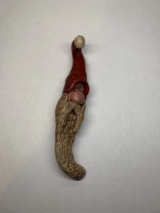 Vintage Volkskunst Weihnachtsmann Handarbeit Wichtel Weihnachten Anstecknadel Brosche 90er - Bild 1 von 9