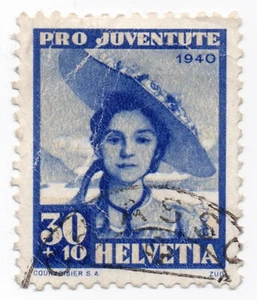 1940 - Svizzera - Costumi cantonali, 30 + 10 c. Zug usato - Foto 1 di 1