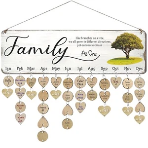 Gifts for Grandma Wooden Family Birthday Reminder Date Tracker Calendar Board - Picture 1 of 7