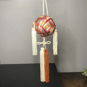 Vintage Japanese embroidery ball with tassels handmade Japan - Picture 1 of 8