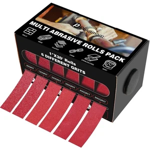 6 Rollen Schleifpapier Rolle, 25mm x 6 m Schleifleinen 80/120/240/320/400/600 - Bild 1 von 7