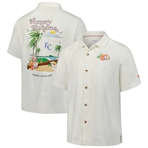 Men's-Tommy Bahama White Kansas City Royals Grand Slam Bay Camp Button-Up Shirt - Picture 1 of 6