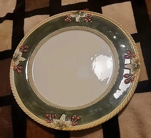 Fitz & Floyd Hawthorne BERRIES & LEAVES Green Dinner 11 1/4" EMBOSSED PLATE - Picture 1 of 12