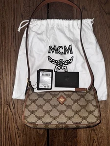 MCM Himmel Schultertasche Small Beige Braun NEU - Bild 1 von 7