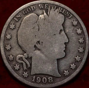 1908-D Denver Mint Silver Barber Half Dollar - Picture 1 of 2