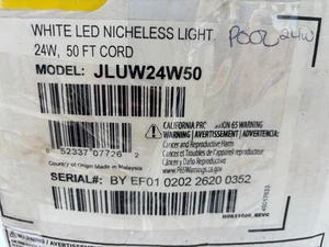 NEW Open Box 28' Cut Cord Jandy JLUW24W50 Watercolors White LED Pool Light - Picture 1 of 4