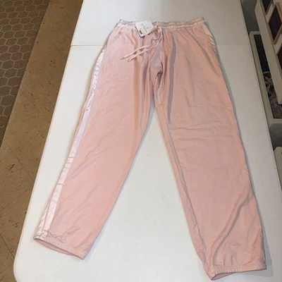 PJ Harlow Jolie French Terry Satin Pants XL Swear Lounge PJ Pants Xl $85 Pink - Image 1 of 4
