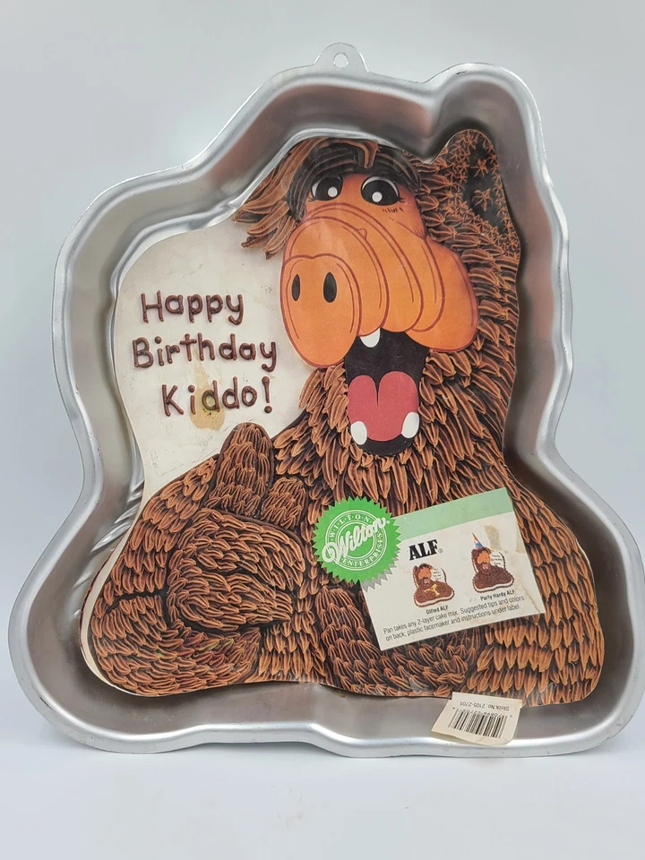 Vintage 1988 Wilton Alf Alien Aluminum Cake Pan Happy Birthday Kiddo