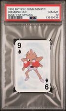 1999 BICYCLE POKEMON MINI PLAYING CARDS BLUE DECK HITMONCHAN Poker PSA 10