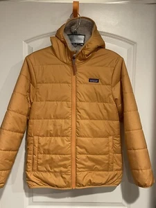 Patagonia Kids Reversible Ready Freddy Hoody Jacket Dried Mango Size XL 14 68095 - Picture 1 of 10