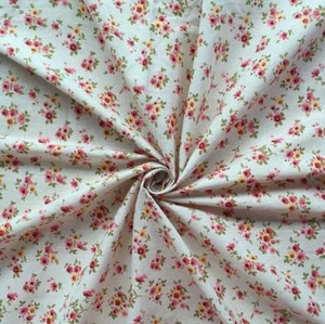 Vintage Floral Printing Pattern Cloth Natural Cotton Linen Fabric Sewing craft - Picture 1 of 5