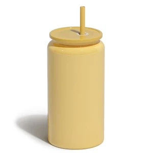 Glass Cups with Lids and Straws, 16oz Stainless Steels Cups, Beer Cups, Iced ... - Picture 1 of 7
