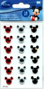 Disney Icon 3D scrapbook stickers, red, clear & black Mickey ears DMHGS - Picture 1 of 1