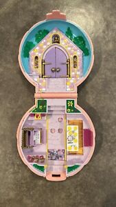 Vintage 1989 Polly Pocket Pollys Wedding Chapel Pink Bluebird Shell Compact Only