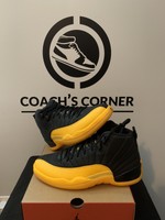 jordan 12 black and gold grade school